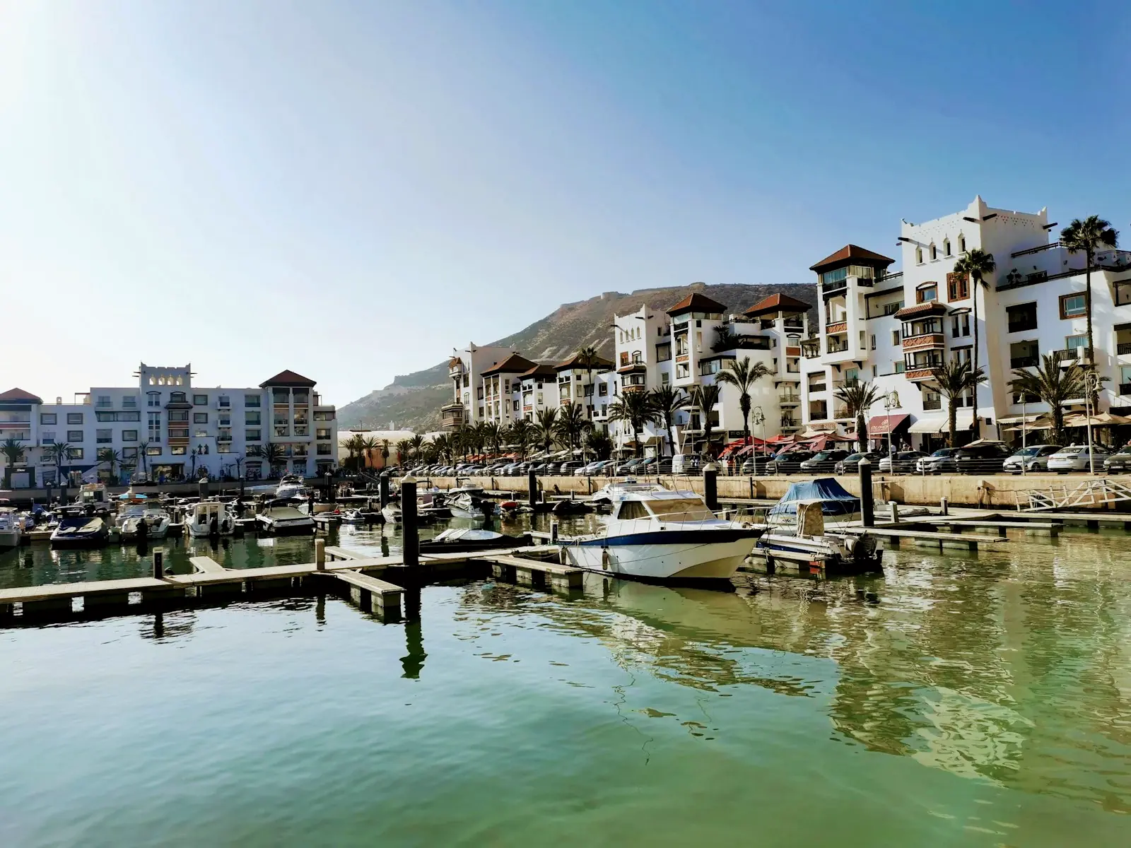 Bateaux amarrés dans la marina d’Agadir