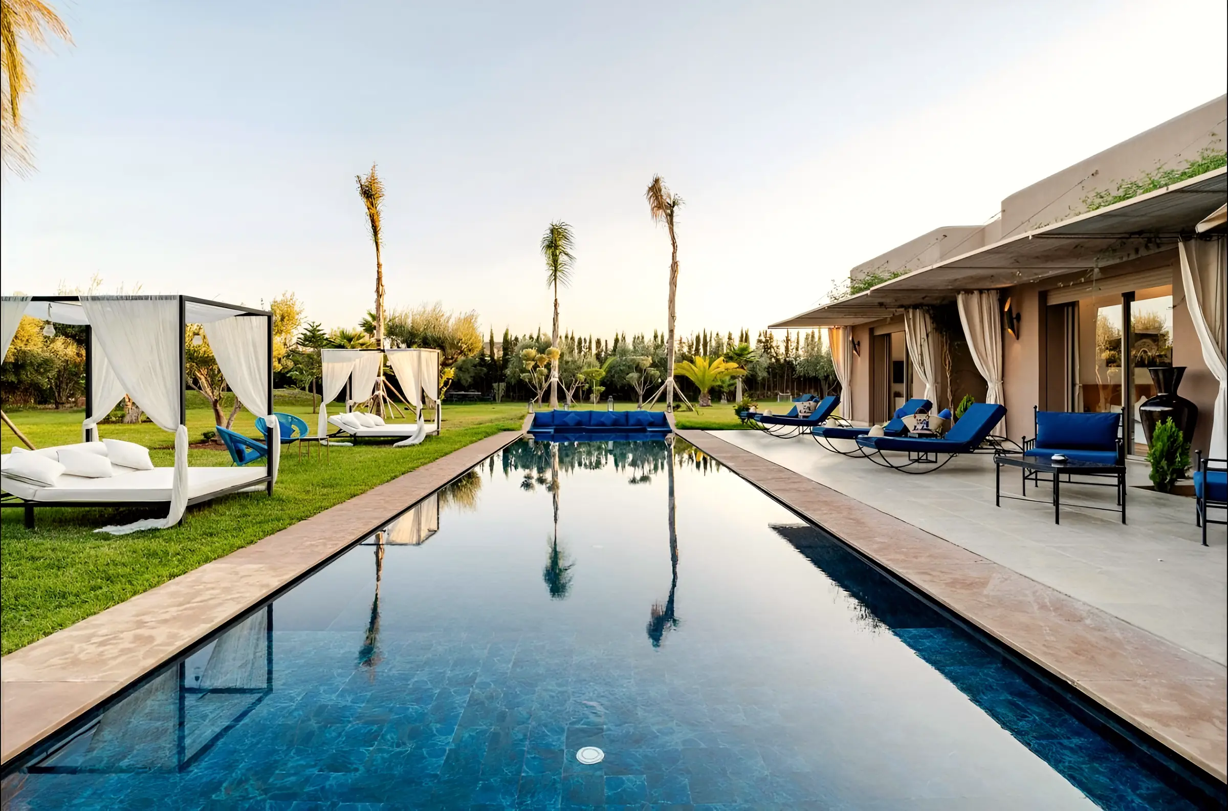 La piscine au coucher du soleil, Villa Ma Mounia