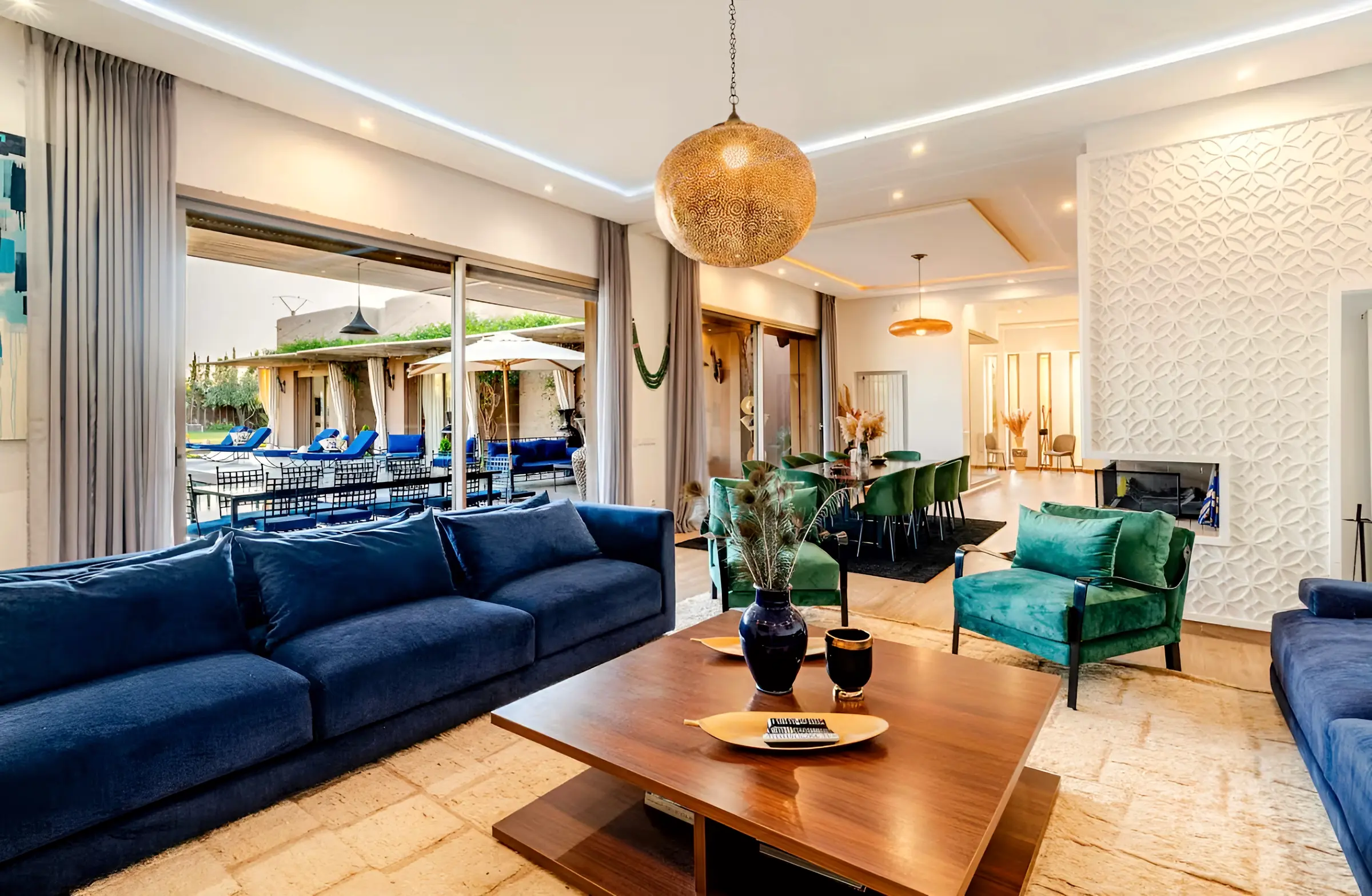 Le salon ouvert sur la terrasse, Villa Ma Mounia
